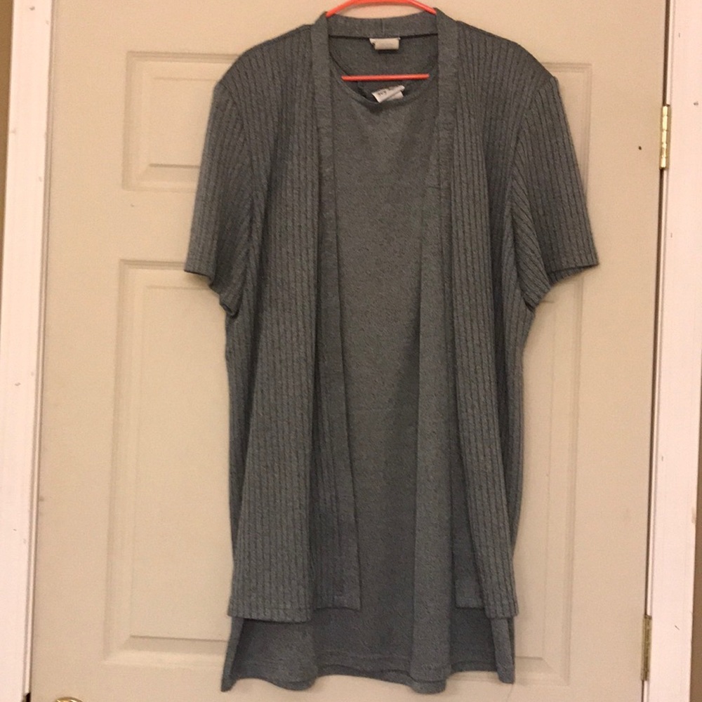 Ivy Rose gray dress with matching long jacket.